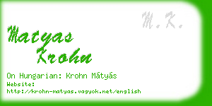 matyas krohn business card